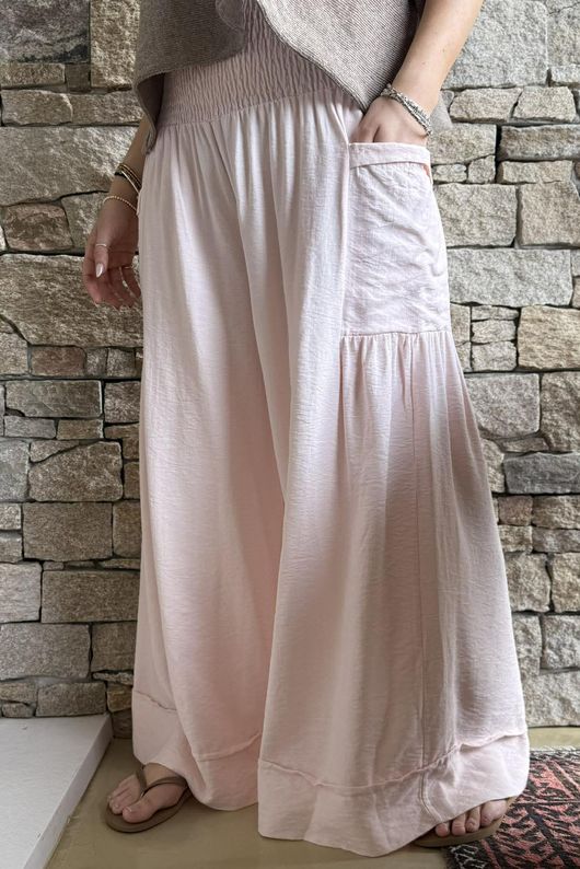 Basso Shirring Sailor Palazzo Pant Seashell